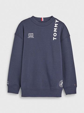 Lány Tommy Hilfiger Multi Logo Pulóverek Kék | HU 1889LIS